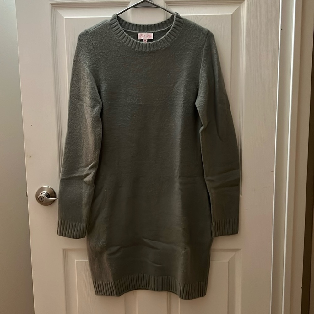 Grey women’s sweater dress from Pink Lily